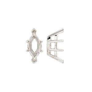 6 Prong Double Gallery Marquise Setting with V-Ends