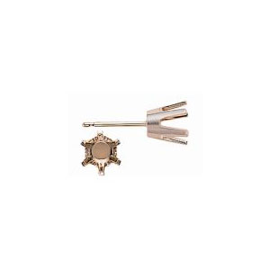 6 Prong Flat Back Stud Earring