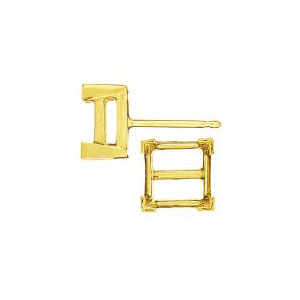 Double Gallery V-End Square Earring