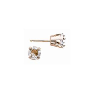 Pin-Top Illusion 4 Prong Earring