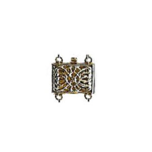 Rectangular Shaped Filigree Pearl Clasp for 2 Strands