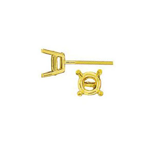 Standard 4 Prong Double Gallery Earring with Threaded Post