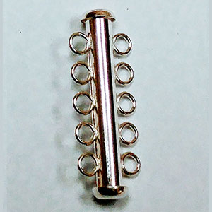 Tubular Shaped Bar Pearl Clasp for 5 Strands