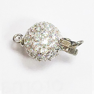 Ball Clasp White CZ