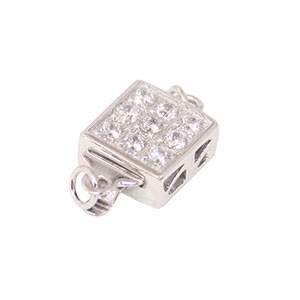 Box Clasp with White CZ Stones