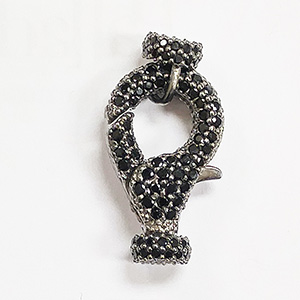 Jumbo Lobster Clasp with Black CZ Stones