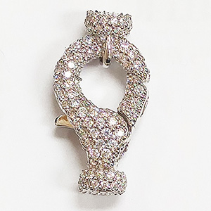 Jumbo Lobster Clasp with White CZ Stones