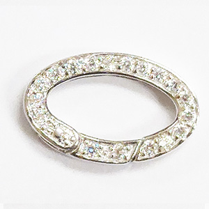 Jumbo Oval Spring Ring with White CZ Stones