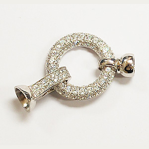 Jumbo  Ring Clasp White CZ