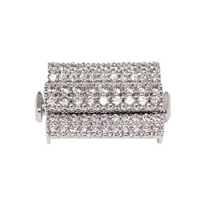 Large Multi-Strand Clasp with White CZ Stones