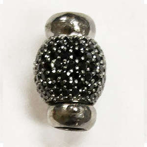 Magnetic Barrel Clasp with Black CZ Stones