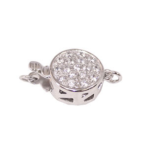 Round Box Clasp with CZ Stones